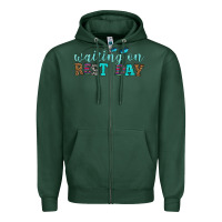 Sports Green waiting on rest day Zipper Hoodie - HRA Design Shop