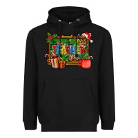 Black christmas teacher and coffe cup with board Heavyweight Hoodie - AdoDesignShop