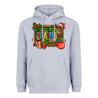 Heather Grey christmas teacher and coffe cup with board Heavyweight Hoodie - AdoDesignShop
