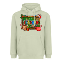 Matcha christmas teacher and coffe cup with board Heavyweight Hoodie - AdoDesignShop
