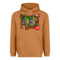 Christmas Teacher And Coffe Cup With Board Heavyweight Hoodie | Teevron