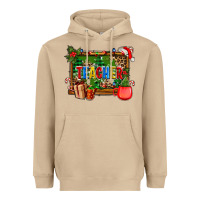 Mushroom christmas teacher and coffe cup with board Heavyweight Hoodie - AdoDesignShop