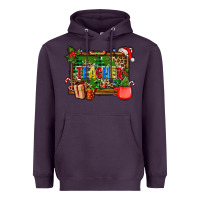 Plum christmas teacher and coffe cup with board Heavyweight Hoodie - AdoDesignShop