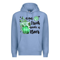 Colony Blue even ırısh needs a beer Premium Hoodie - MaliasSmallBusiness