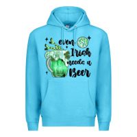 Ocean Blue even ırısh needs a beer Premium Hoodie - MaliasSmallBusiness