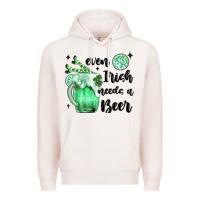 Pale Pink even ırısh needs a beer Premium Hoodie - MaliasSmallBusiness