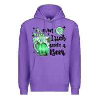 Purple even ırısh needs a beer Premium Hoodie - MaliasSmallBusiness