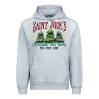 Heather Grey Saint Nick's Christmas Tree Farm Urban Hoodie - MaliasSmallBusiness