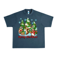 Midnight Navy merry christmas rabbits Urban Heavy Tee - Zillion Design Studio