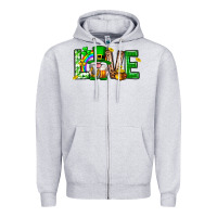 Heather Grey Love st. patricks day Zipper Hoodie - Neo Western