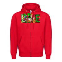 Red Love st. patricks day Zipper Hoodie - Neo Western
