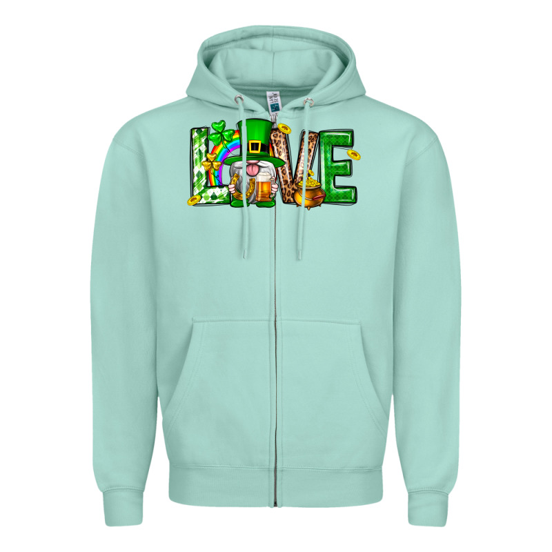 Love St. Patricks Day Zipper Hoodie by Neo Western | Teevron