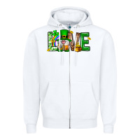 White Love st. patricks day Zipper Hoodie - Neo Western