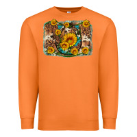 Carrot sunflower gemstone leopard cowhide horseshoe background Premium Sweatshirt - Artiststas
