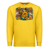 Lemon sunflower gemstone leopard cowhide horseshoe background Premium Sweatshirt - Artiststas