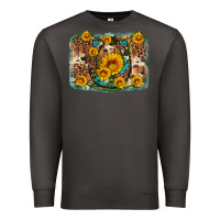 Smoke sunflower gemstone leopard cowhide horseshoe background Premium Sweatshirt - Artiststas