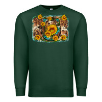 Sports Green sunflower gemstone leopard cowhide horseshoe background Premium Sweatshirt - Artiststas