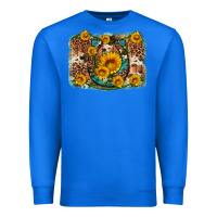 True Royal sunflower gemstone leopard cowhide horseshoe background Premium Sweatshirt - Artiststas