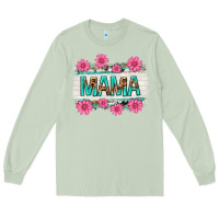 Matcha mama leopard with turquoise background Long Sleeve Tee - texasbilliewilder