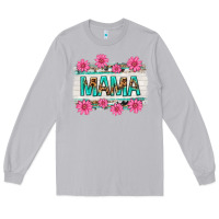 Moon Dust mama leopard with turquoise background Long Sleeve Tee - texasbilliewilder