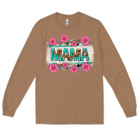Toasted Coconut mama leopard with turquoise background Long Sleeve Tee - texasbilliewilder