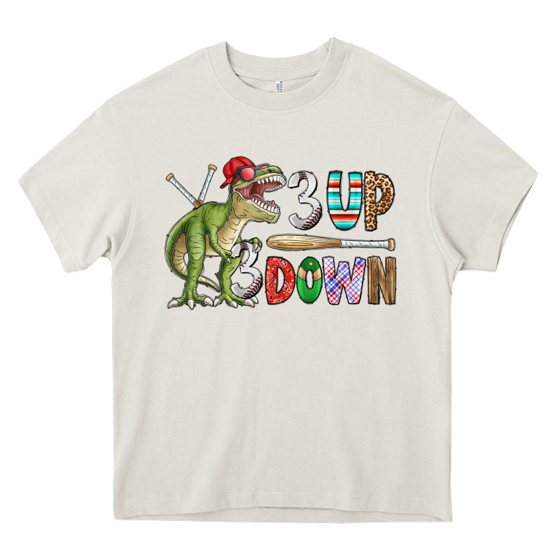 3 Up 3 Down Rex Heavy Core Tee by CowhideDigitalArt | Teevron