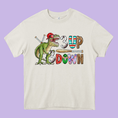 3 Up 3 Down Rex Heavy Core Tee Designed By Cowhidedigitalart