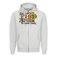 Dove Grey fall for jesus he never leaves Zipper Hoodie - CowhideDigitalArt