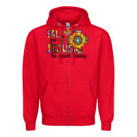 Red fall for jesus he never leaves Zipper Hoodie - CowhideDigitalArt