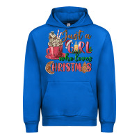 Cobalt Pink Just a girl who loves Christmas Urban Hoodie - NancyCooperArtShop