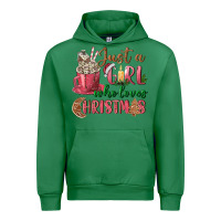 Emerald Pink Just a girl who loves Christmas Urban Hoodie - NancyCooperArtShop