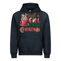 Navy Pink Just a girl who loves Christmas Urban Hoodie - NancyCooperArtShop