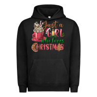 Pigment Black Pink Just a girl who loves Christmas Urban Hoodie - NancyCooperArtShop