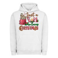 Pigment Lunar Rock Pink Just a girl who loves Christmas Urban Hoodie - NancyCooperArtShop