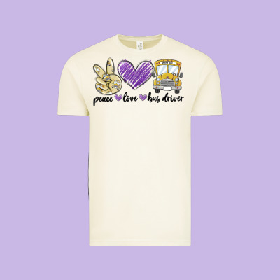 Vintage Tee peace love bus driver