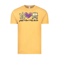 Vintage Mustard peace love bus driver Vintage Tee - MaliasSmallBusiness