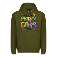 Army Green happy mardi gras y'all Premium Hoodie - MaliasSmallBusiness