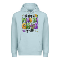 Blue Mist happy mardi gras y'all Premium Hoodie - MaliasSmallBusiness