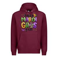 Burgundy happy mardi gras y'all Premium Hoodie - MaliasSmallBusiness