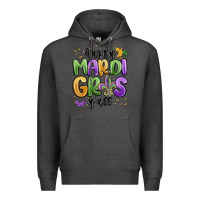 Charcoal Heather happy mardi gras y'all Premium Hoodie - MaliasSmallBusiness