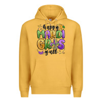 Mustard happy mardi gras y'all Premium Hoodie - MaliasSmallBusiness
