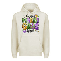 Oatmeal Heather happy mardi gras y'all Premium Hoodie - MaliasSmallBusiness
