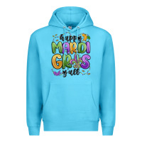 Ocean Blue happy mardi gras y'all Premium Hoodie - MaliasSmallBusiness