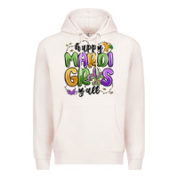 Pale Pink happy mardi gras y'all Premium Hoodie - MaliasSmallBusiness