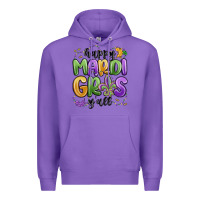 Purple happy mardi gras y'all Premium Hoodie - MaliasSmallBusiness