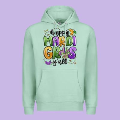Happy Mardi Gras Y'all Premium Hoodie Designed By Maliassmallbusiness