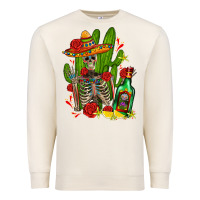 Sandshell skeleton with sombrero and tequila Premium Sweatshirt - AdoDesignShop