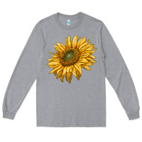 Heather Grey sunflower Long Sleeve Tee - RanaPortraitStore
