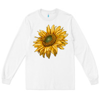 White sunflower Long Sleeve Tee - RanaPortraitStore