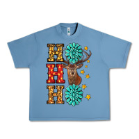 Pebble Blue Gemstone And Reindeer Christmas Ho Ho Ho Urban Heavy Tee - RanaPortraitStore